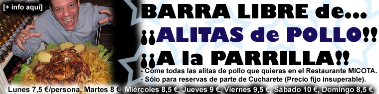 Barra libre de Alitas de Pollo a la parrilla en Madrid! Puedes comer 10 Kg por 7,50 euros si quieres!