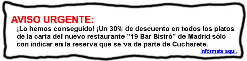 30% de descueto en toda la carta en Madrid - © Cucharete.com