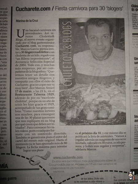 Chuletón & Blogs en el Diario de Alcalá